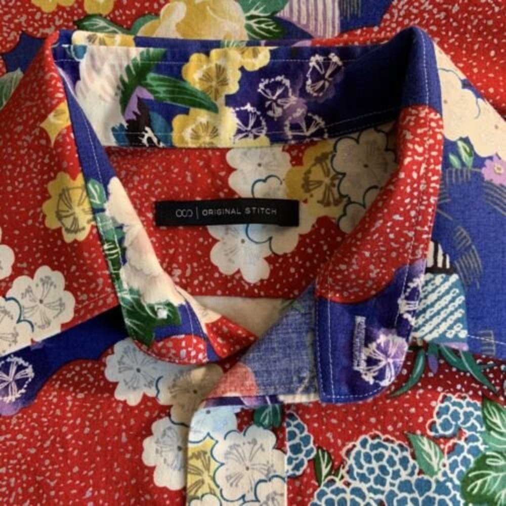 Original Stitch Mens Size L Long Sleeve Cotton Japan Button Up Multicolor - Picture 7 of 12